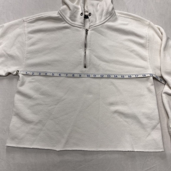 Abercrombie & Fitch Y2K Quarter Zip Jacket Cozy White Women's Medium Long Sleeve - Picture 9 of 10
